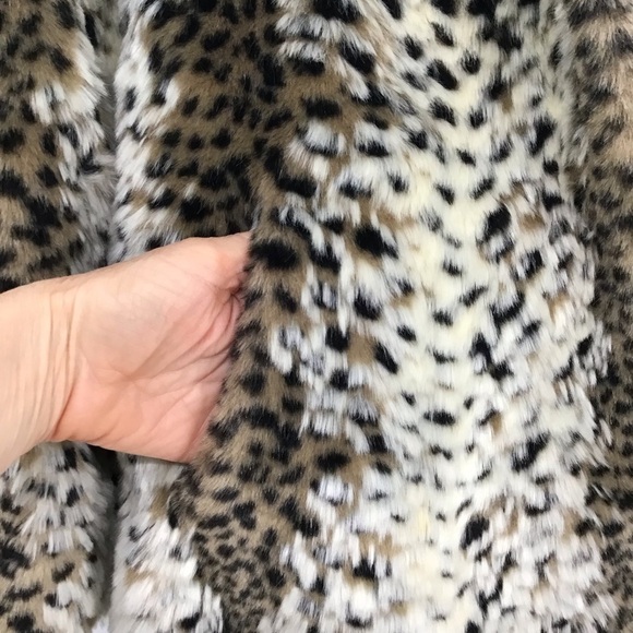 Dennis Basso Faux Fur Soft Hooded Animal Print Coat Jacket Plush Luxury Size XS - Picture 5 of 9